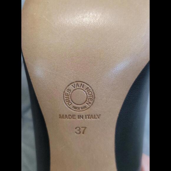 Dries Van Noten Charcoal Leather Pointed Toe Heels Womens Shoes 37 7 Italy $795 - Picture 13 of 15